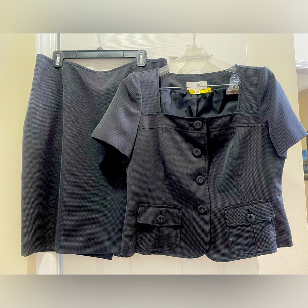Pre-owned Women’s 2 piece Black Le Suit Business Skirt Suit